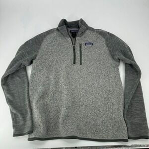 Patagonia Gray Marled Fleece 1/4 Zip Pullover Sweater Men's Size M